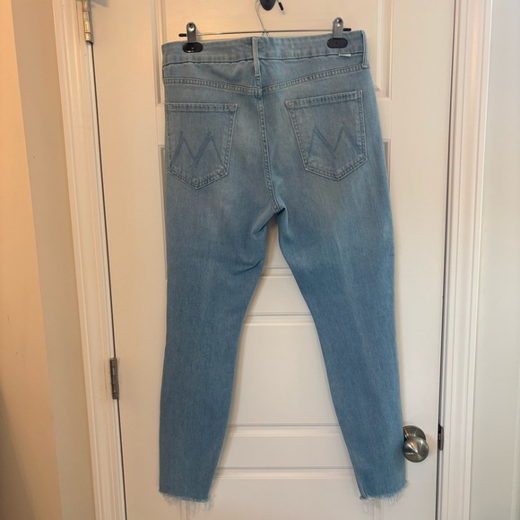 MOTHER The Looker Ankle Fray Hold My Hand Light Wash Denim Size 31 - Picture 9 of 10